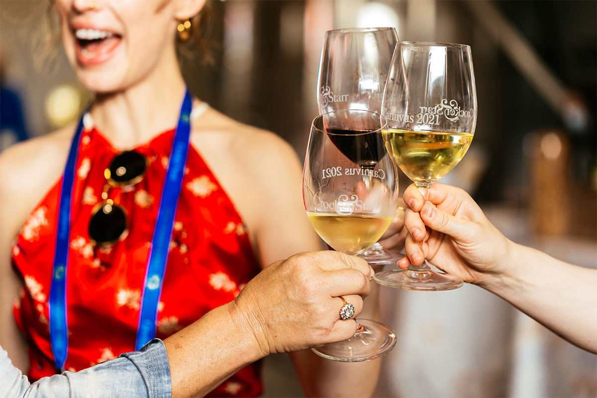 Women tasting wine. Carnivus